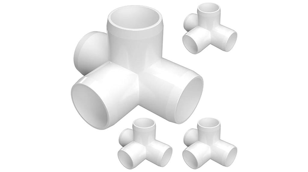 pvc 4 way tee pack