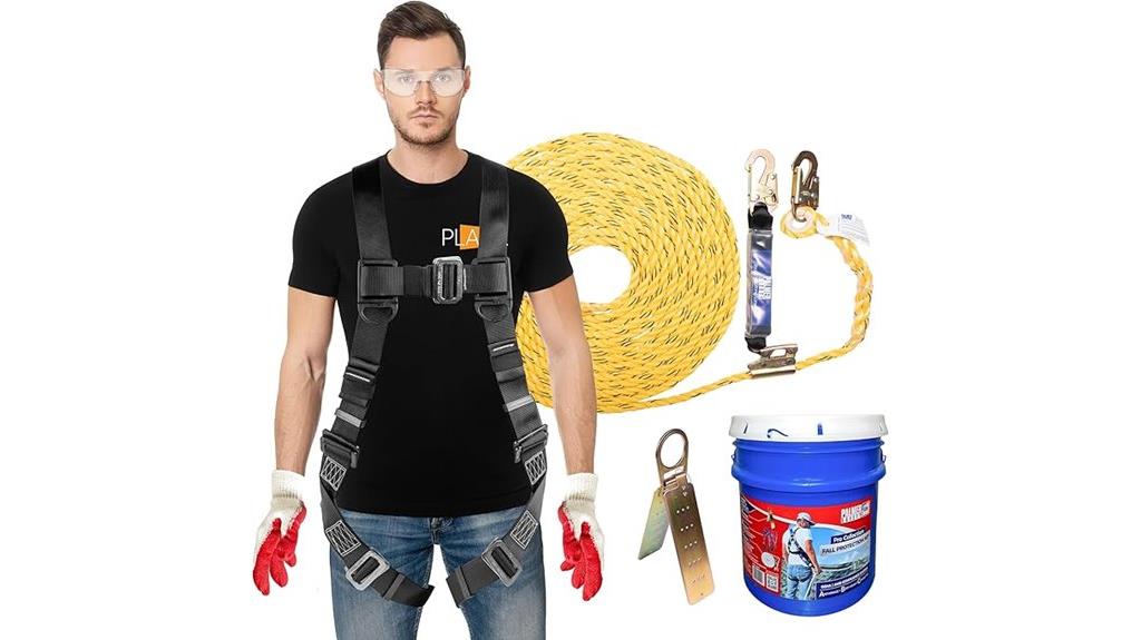 roofing bucket with lifeline