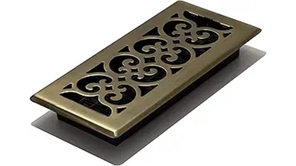 scroll antique brass floor register