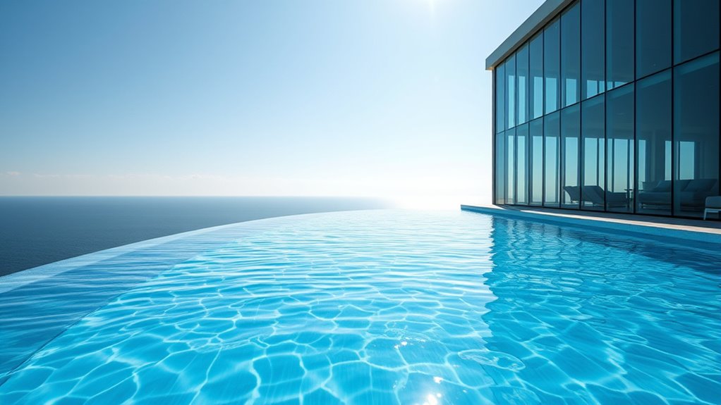seamless glass pool illusion