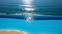 seamless pool with beach
