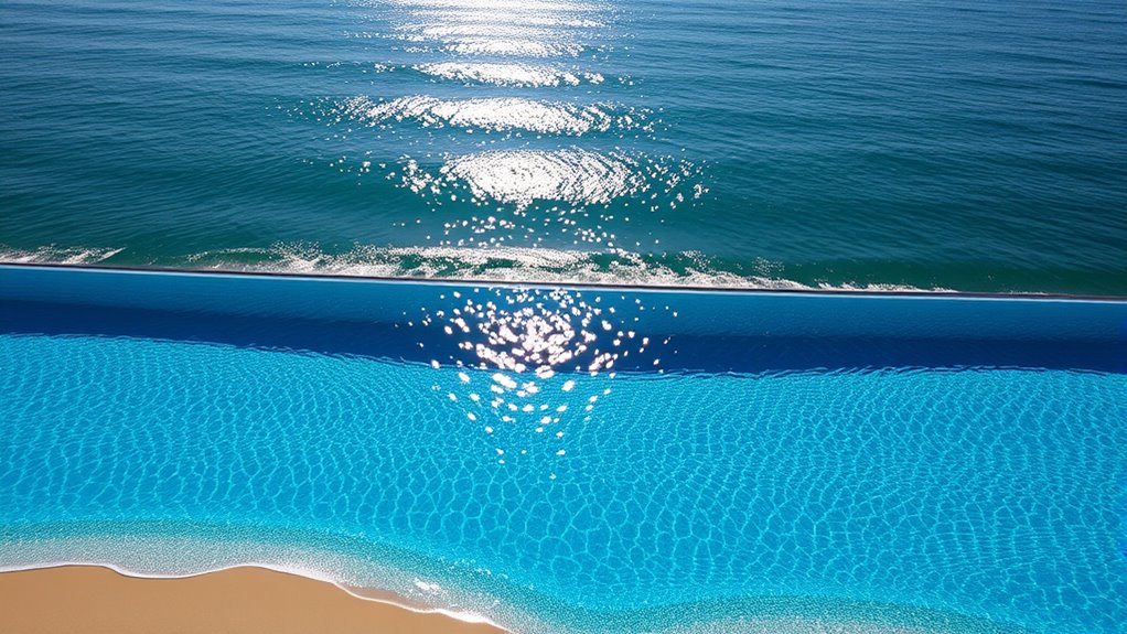 seamless pool with beach