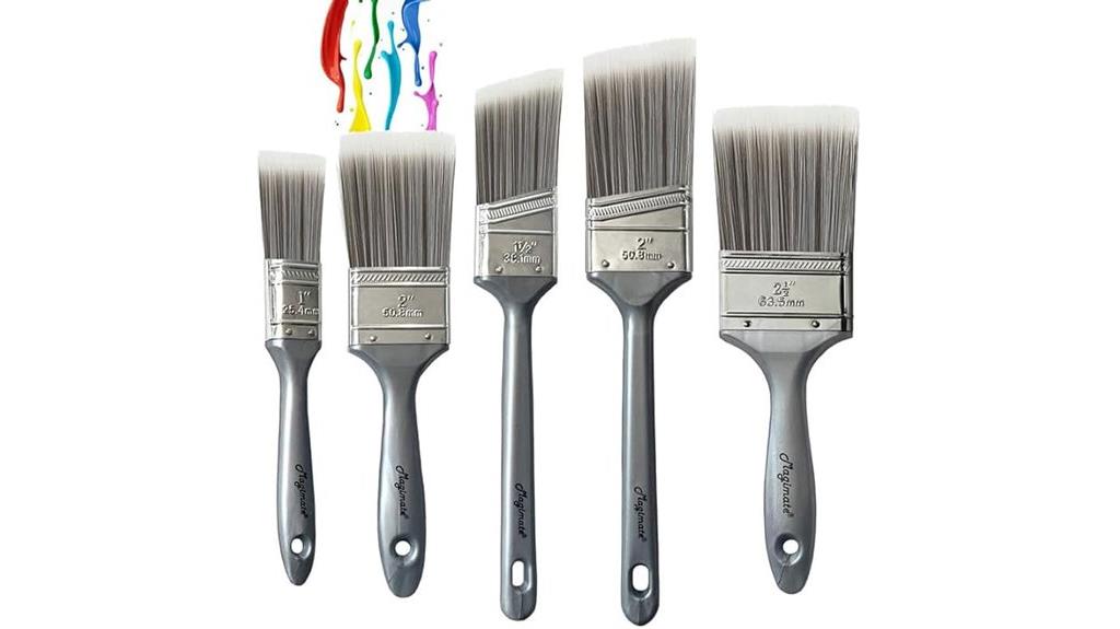 set of five brushes