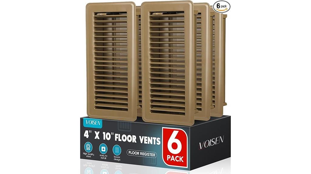 six brown vent covers