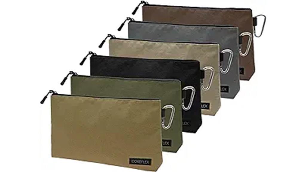 six pack zipper tool pouches
