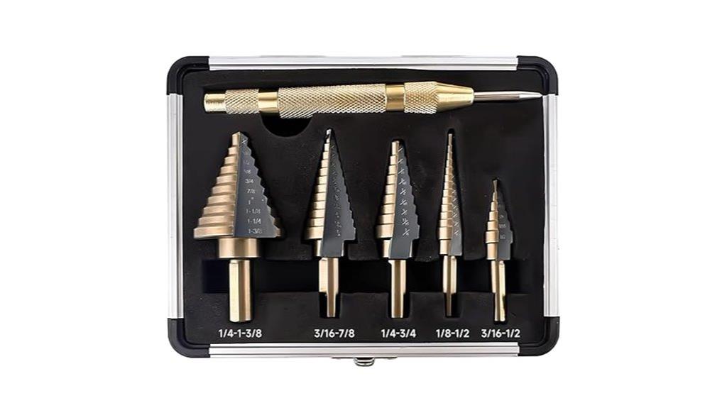 six piece metal drill set