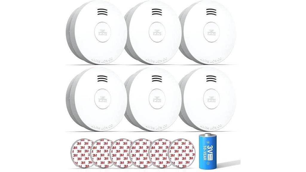 six smoke detectors pack