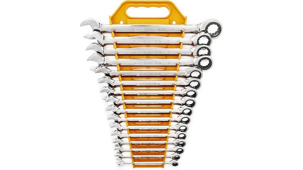 sixteen piece ratcheting wrench set