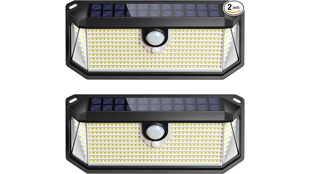 solar powered floodlights 2 pack