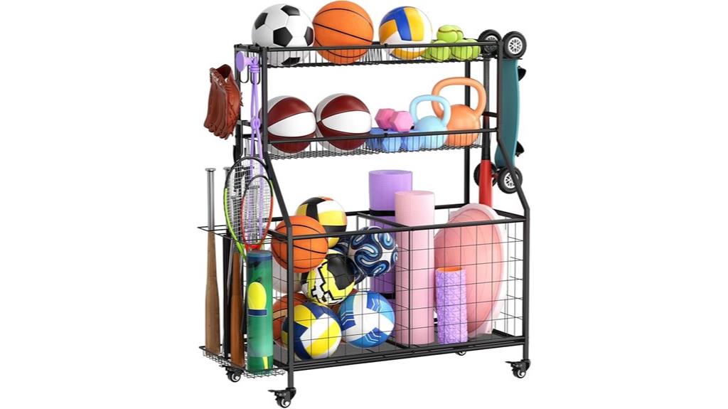 sports gear storage cart