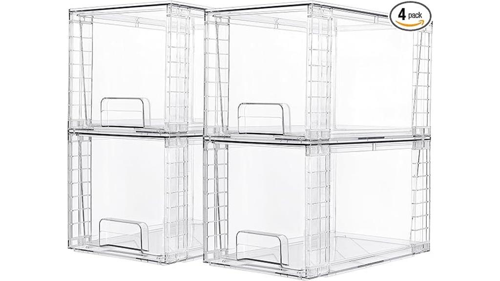 stackable plastic storage drawers