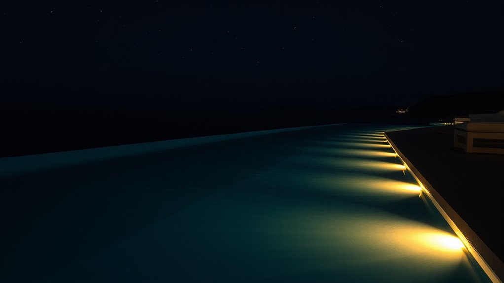 subtle night pool illumination