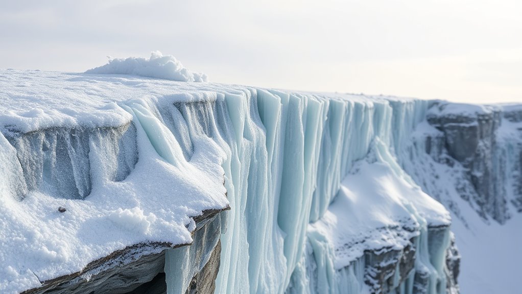 temperature induced ice weakening