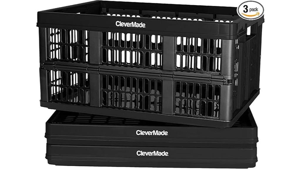 three pack collapsible storage crates