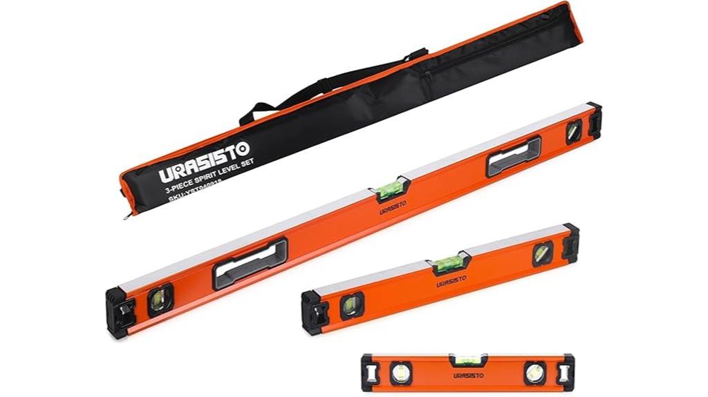 three piece magnetic spirit levels