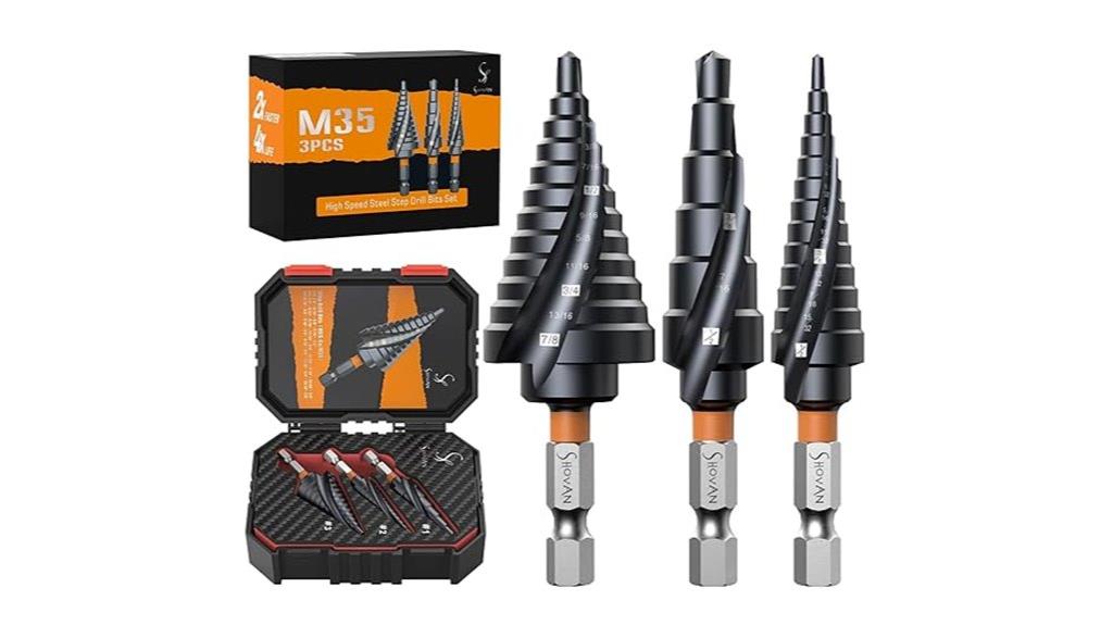 three piece step drill set