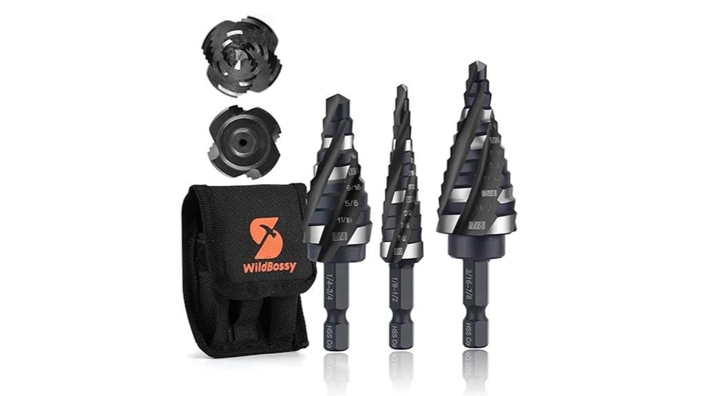 three piece step drill set