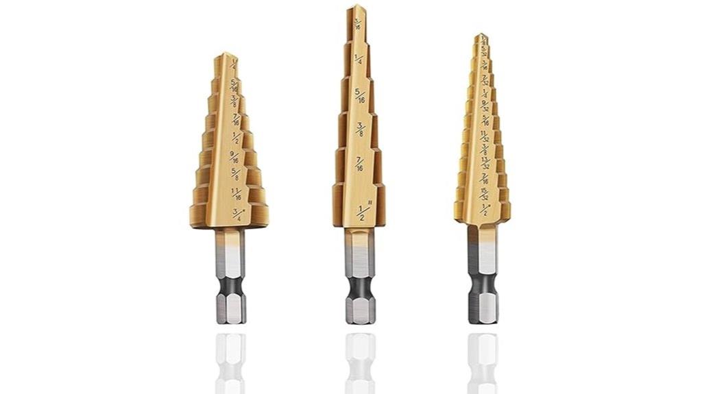 titanium step drill set