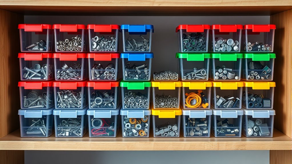 top small parts storage bins