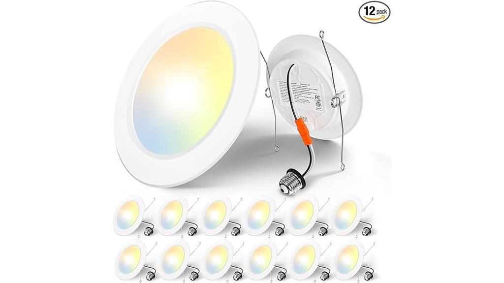 twelve recessed led can lights