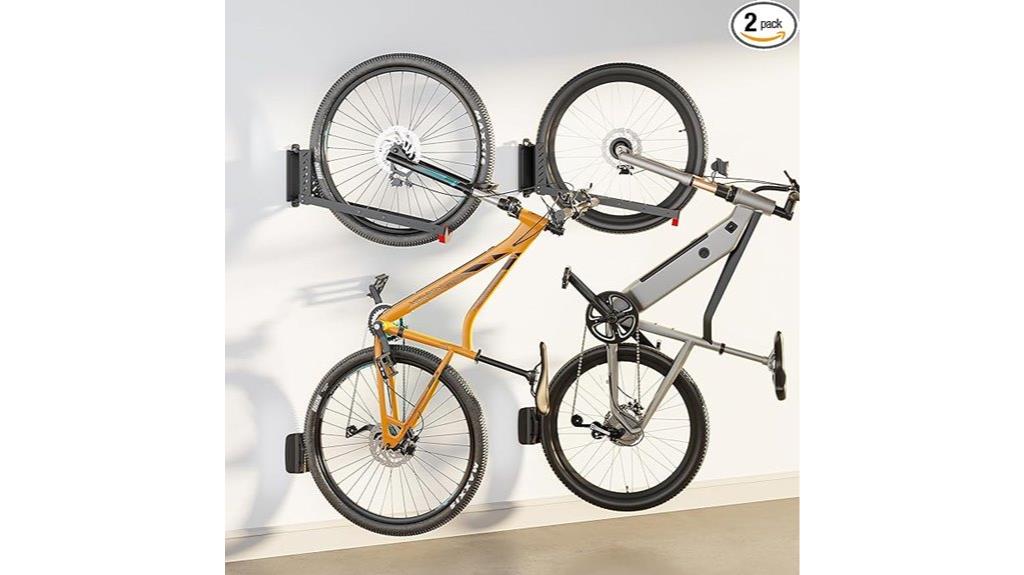 two bike wall mounts