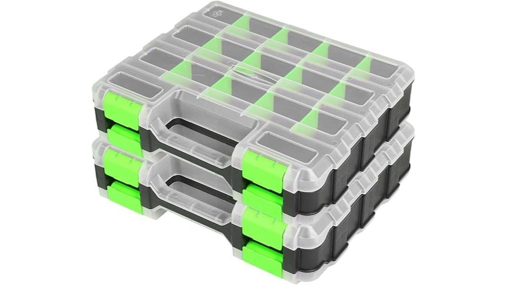 two transparent toolbox packs