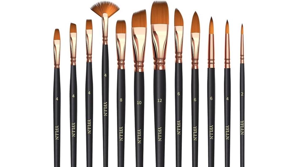 variety artist paint brushes