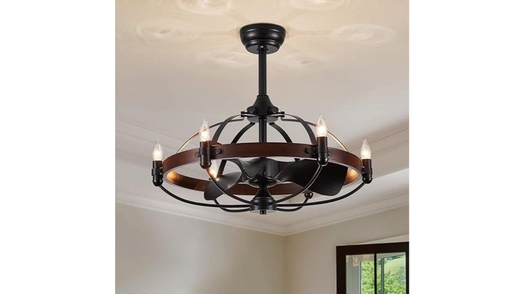 walnut farmhouse ceiling fan