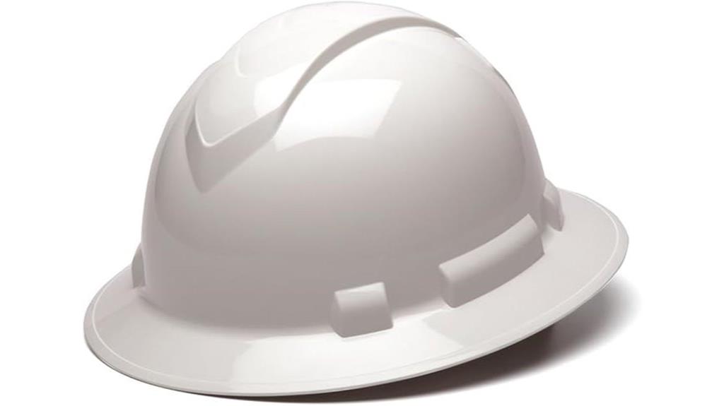 white full brim hard hat