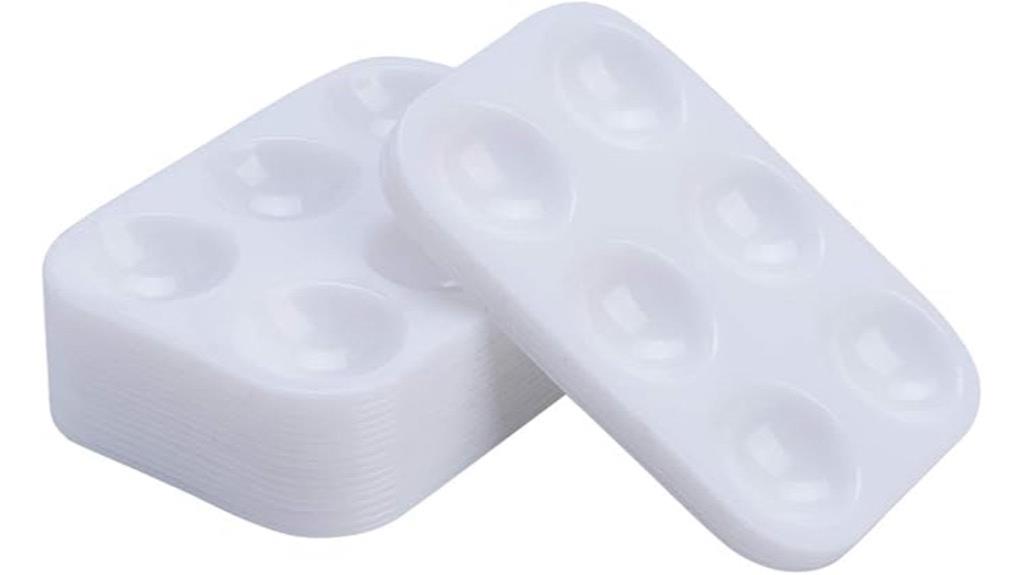 white plastic paint palettes