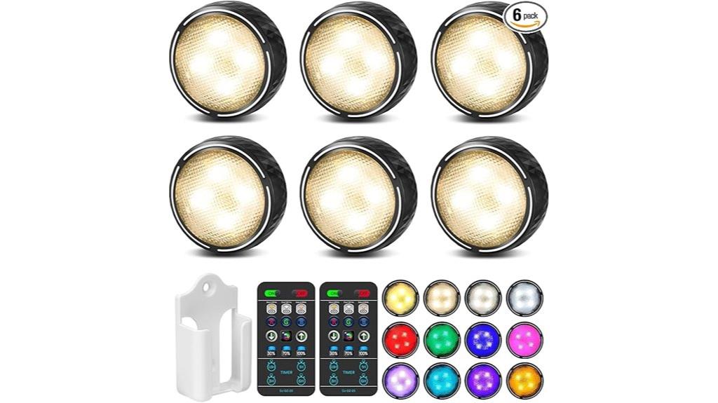 wireless battery operated led puck lights