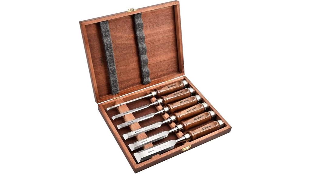 wooden case wood chisel set