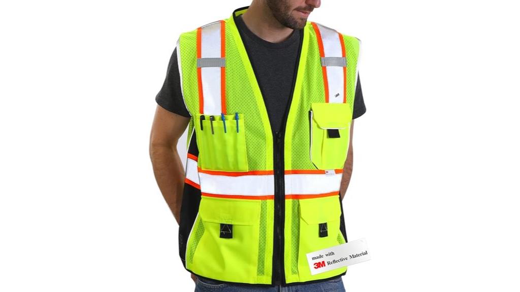 yellow reflective safety vest