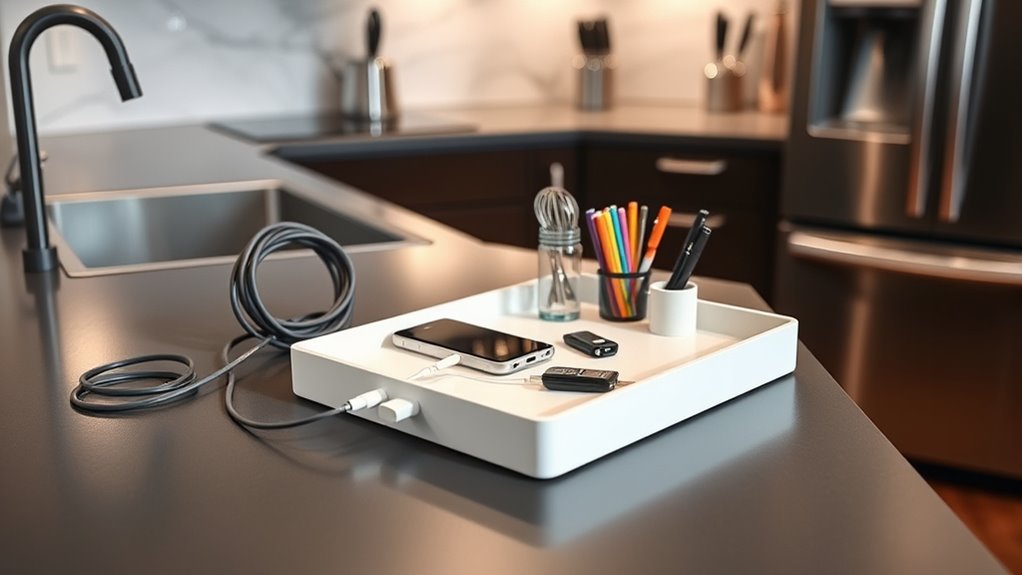 kitchen cord and accessory organization