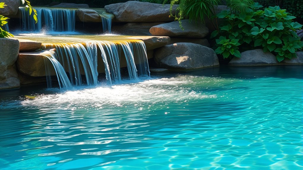 pool waterfall tranquility features