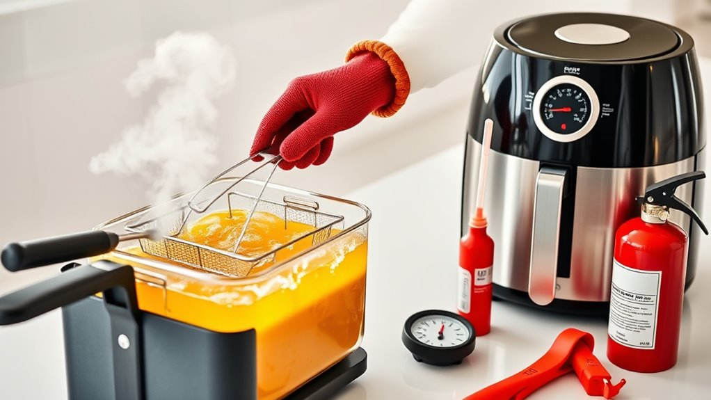 use caution with hot oil