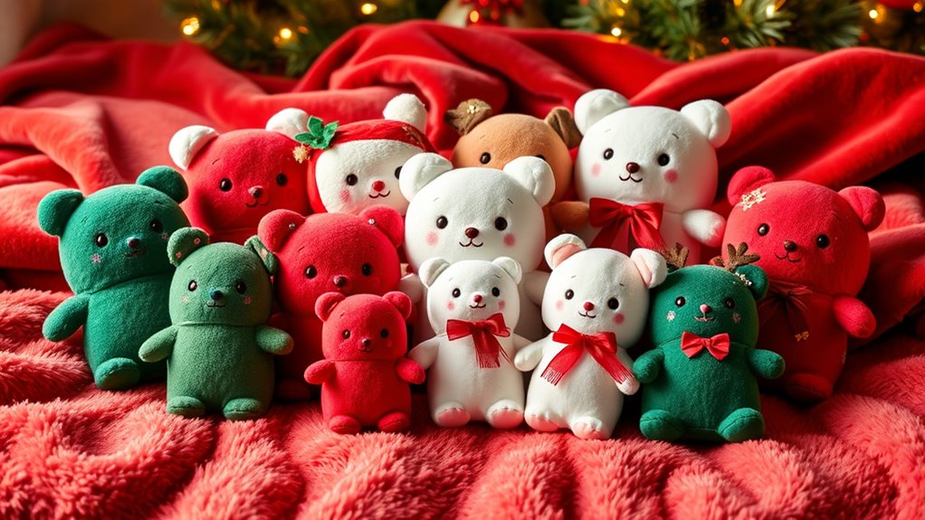 holiday themed plush selection
