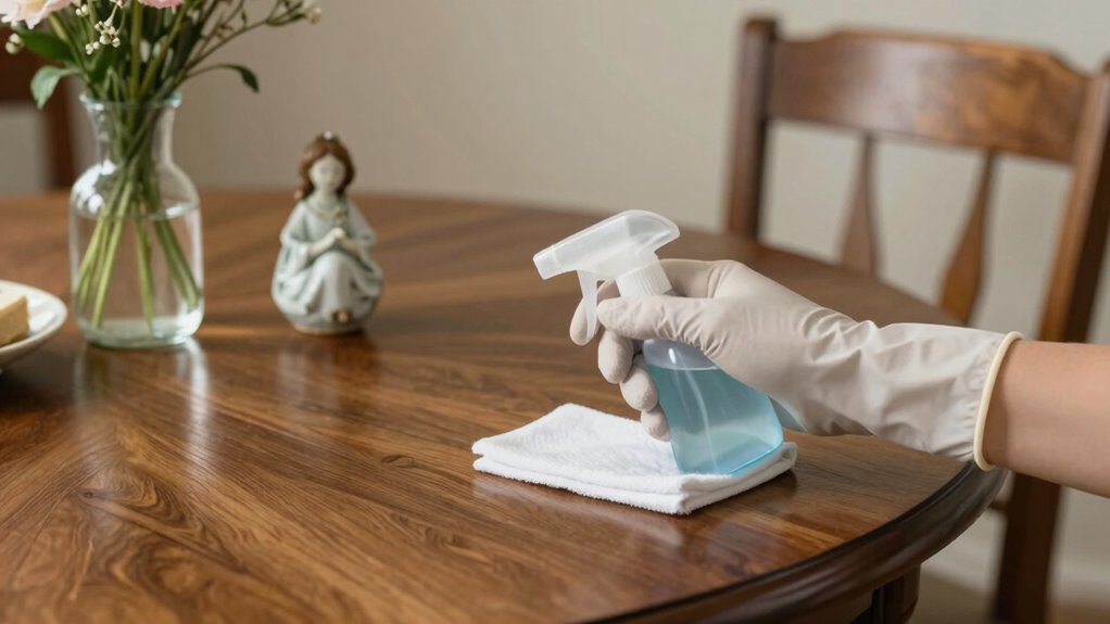 avoid spraying fragile surfaces