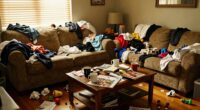 clutter accumulates easily overnight