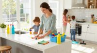 consistent family cleaning schedule