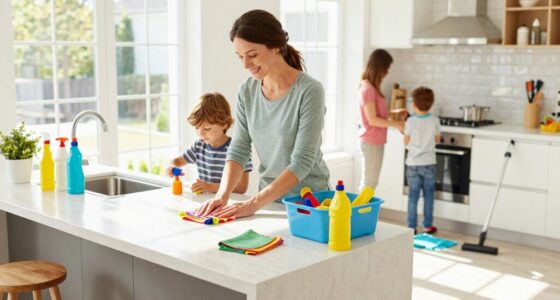 consistent family cleaning schedule
