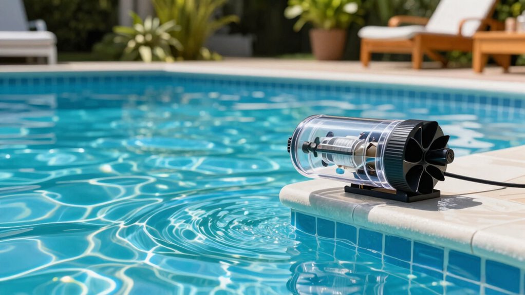 focus on pool filter content