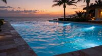 illuminated poolside transformation