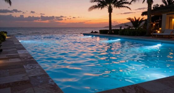 illuminated poolside transformation