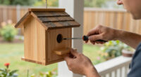Built a place for his bird to flee again!
