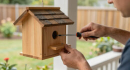 Built a place for his bird to flee again!