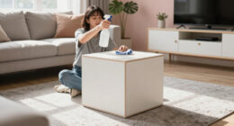 They Made A Blank-Box Living Room Look Custom Without Hiring A Carpenter