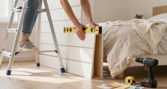 A Structural Beam Was An Eyesore In This Bedroom — She Added Paneling To Disguise It