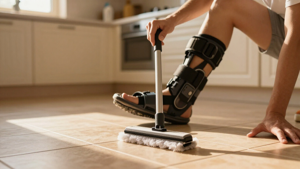 I Have A Leg Injury, And This Extendable Spin Scrubber Has Been A Lifesaver