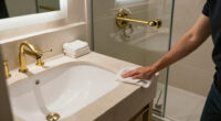 A Clever Layout Turned This Awkward-shaped Room Into A Luxe Hotel-style Bathroom